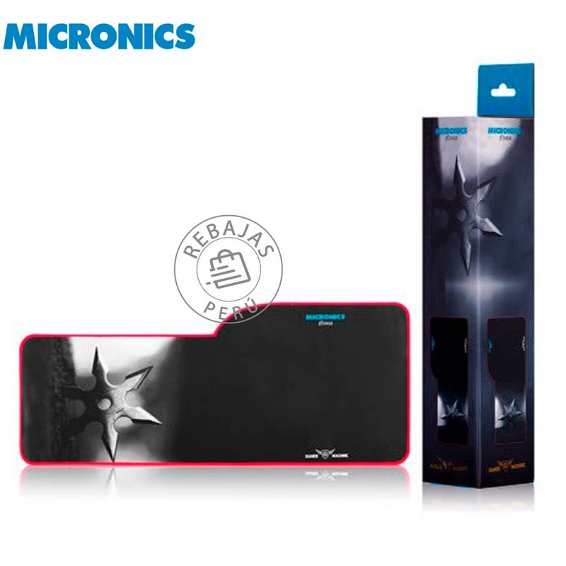 MICRONICS - Mouse Pad Micronics Ninja X100 XL Gamer 80x34 cm Antideslizante Negro