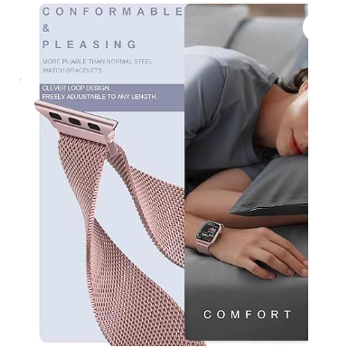 GENERICO - Correa Milanesa para Apple Watch 42mm - ROSADA