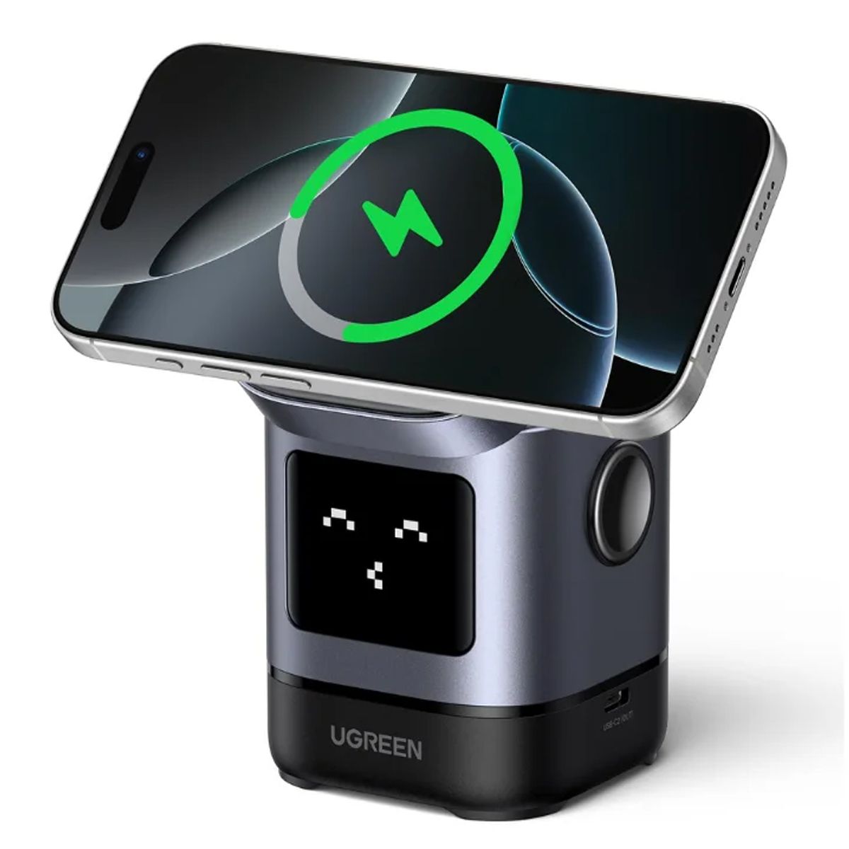 UGREEN - Cargador Ugreen W709 Usb Tipo-c Inalámbrico Carga Turbo Plateado