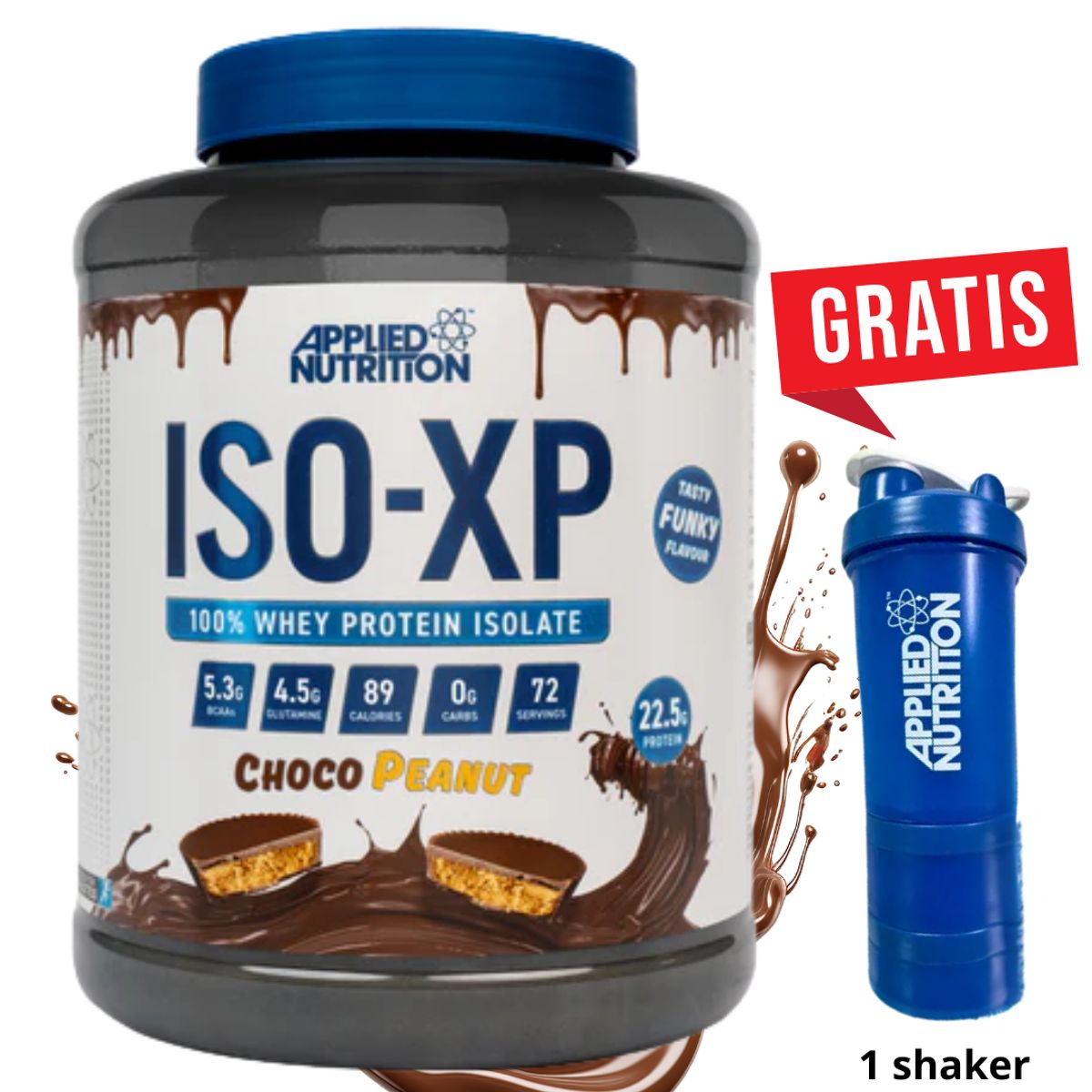 APPLIED NUTRITION - ISO - XP, Proteína Aislada de Suero de Leche x 1.8 kg - Applied Nutrition SHAKER GRATIS
