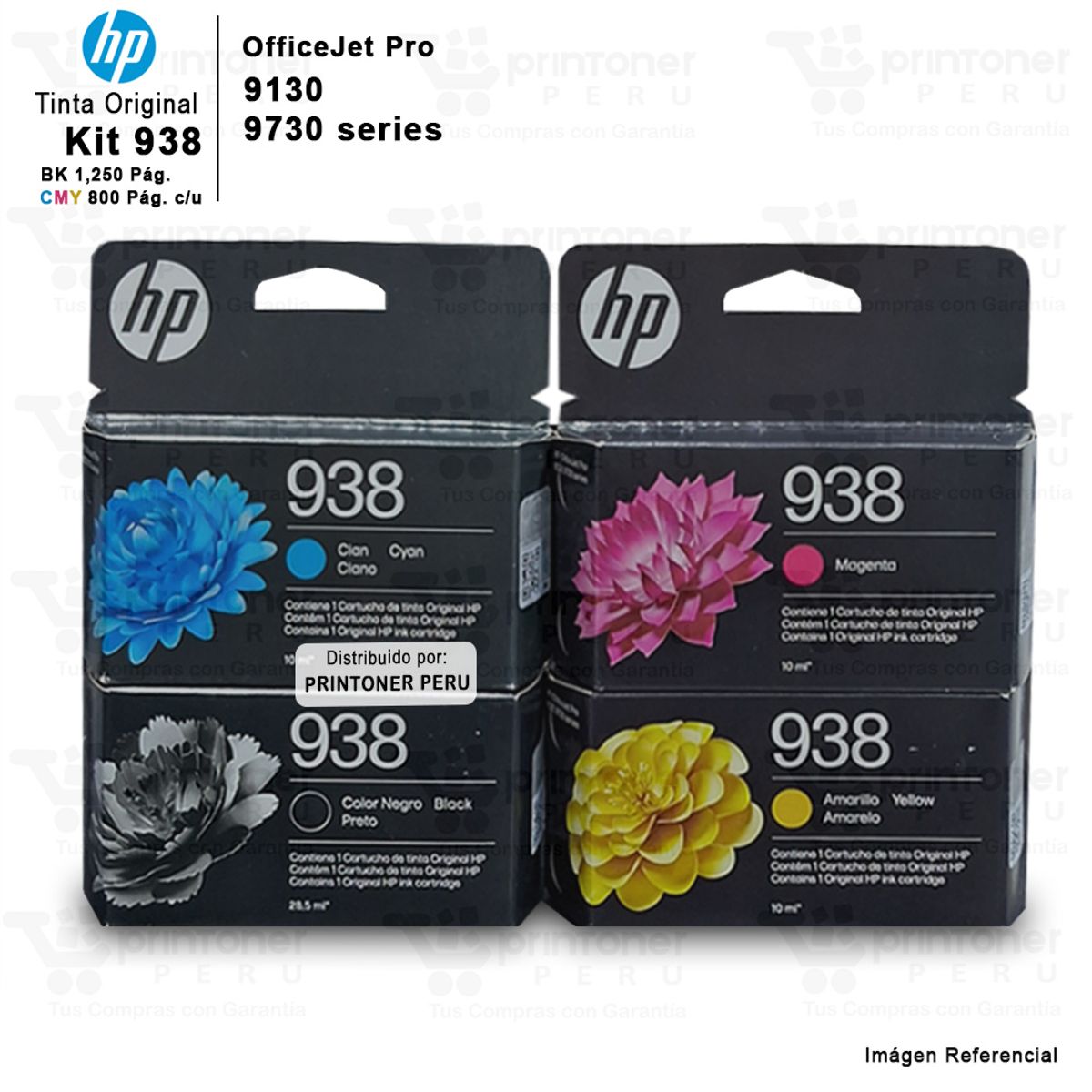 HP - KIT DE TINTA HP 938 NEGRO CIAN MAGENTA YELLLOW