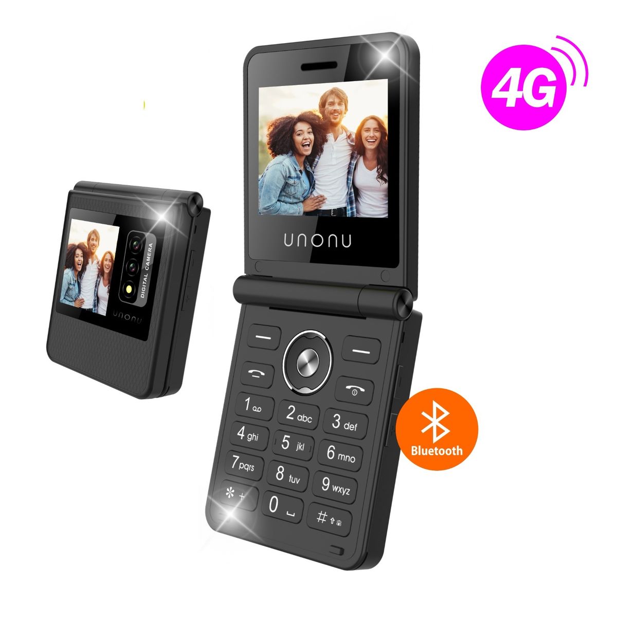 UNONU - Teléfono celular Básico unonu  UF1L FLIP 4G