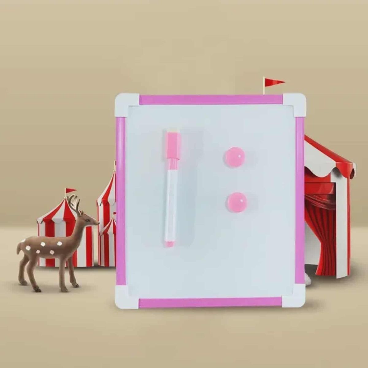 GENERICO - Pizarra Acrílica Magnética Doble Cara 35 x 50 cm Rosada