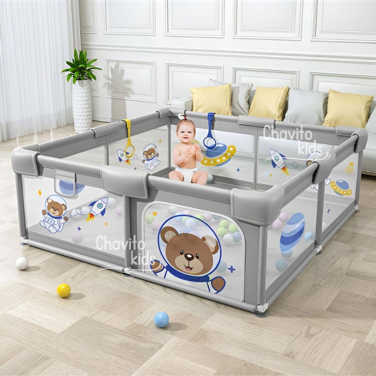CORRAL DE TELA PARA BEBES CON ACCESORIOS 180x150cm, marca GENERICO - Foto Principal