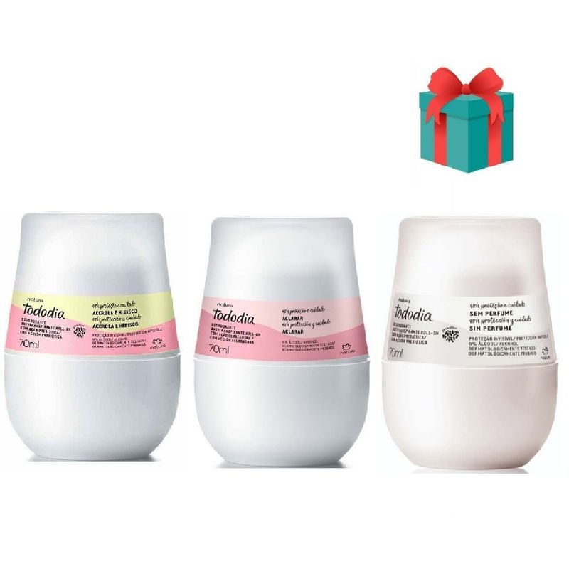 NATURA - 3 Desodorante roll on Natura + regalo