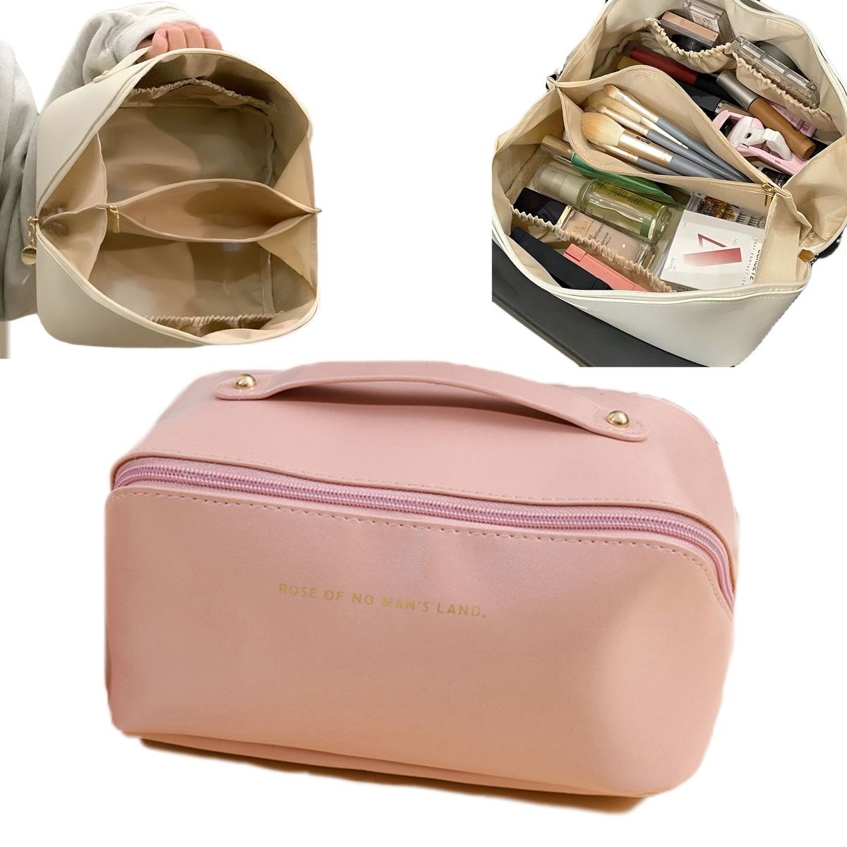 GENERICO - Cosmetiquera Organizadora Grande con Compartimentos  Ideal para Viaje y Uso Diario