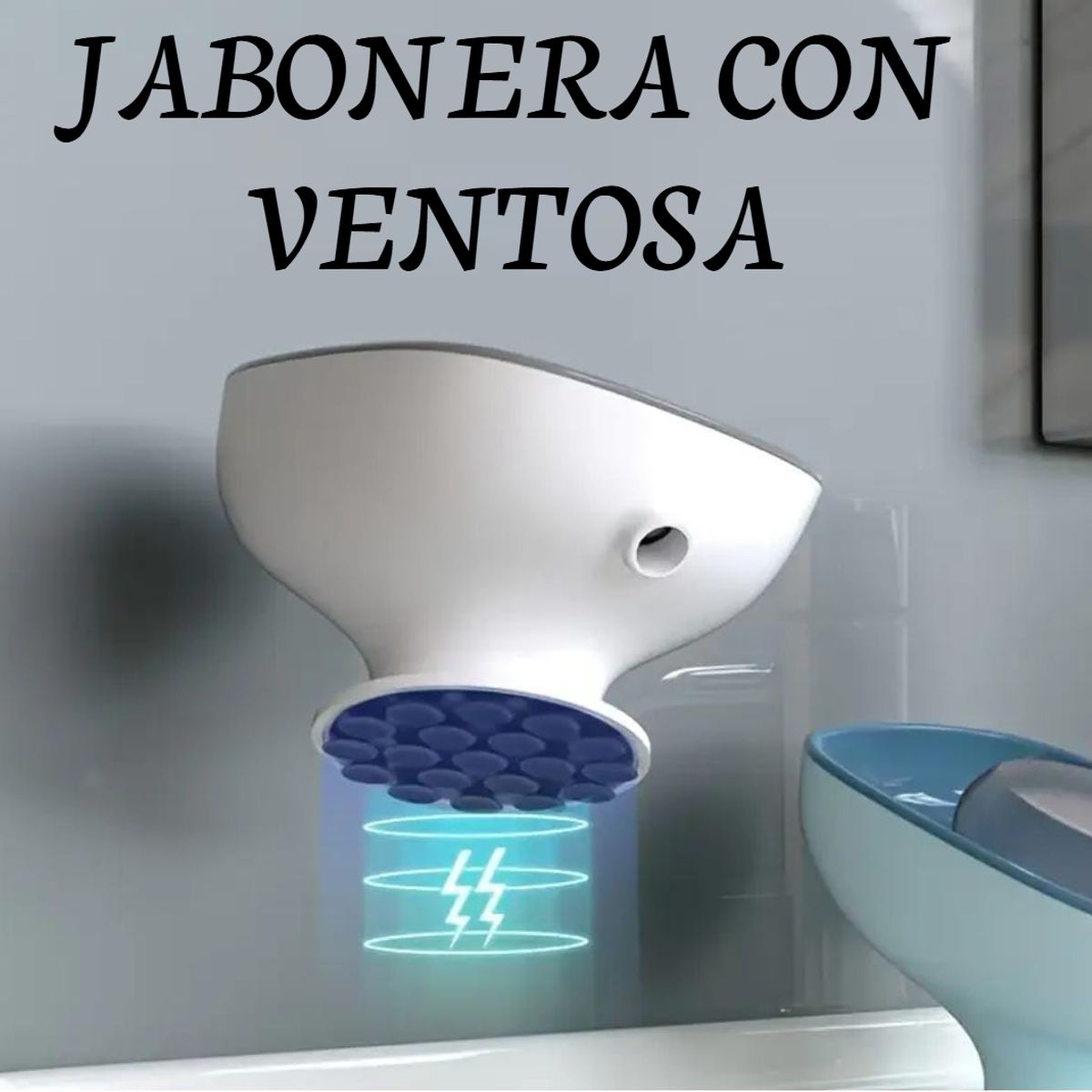 GENERICO - JABONERA CON ESCURRIDOR PORTA JABÓN PARA BAÑO LAVADERO COCINA
