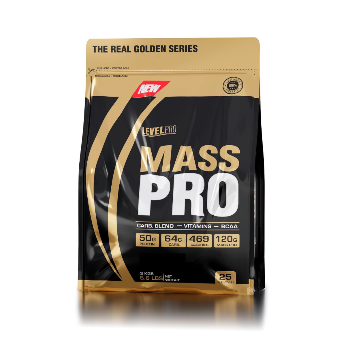 LEVEL PRO - Mass Pro 3 kg Mass Gainer - Chocolate + Straps