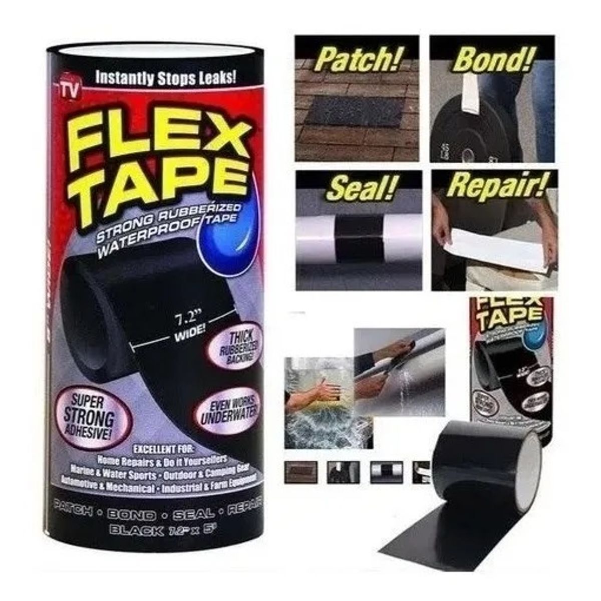 GENERICO - CINTA NEGRA FAST TAPE DE REPARACIÓN GRANDE