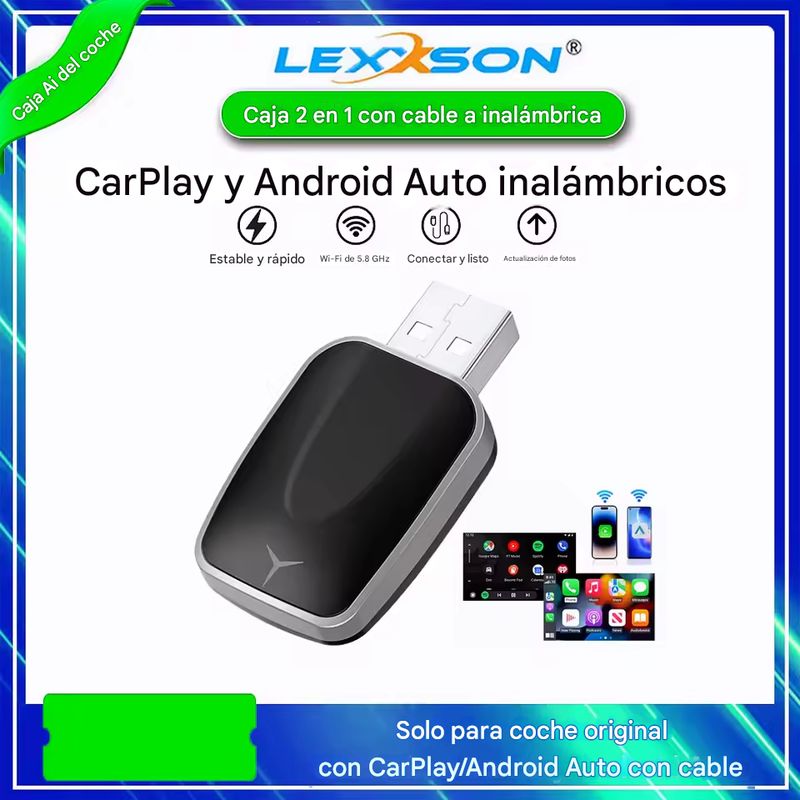 GENERICO - Adaptador a Carplay y Android Auto inalámbrico