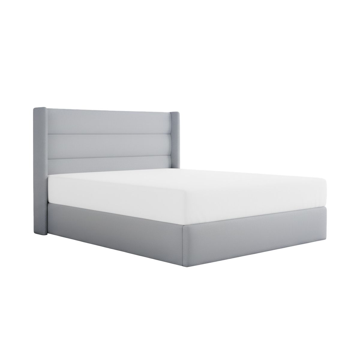 MUEBLES MACRUMO - Cama tapizada Aile - Queen Gris claro