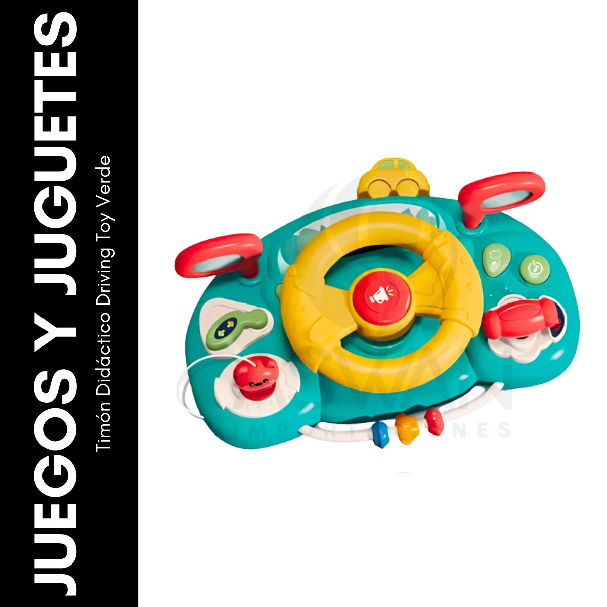 GENERICO - Timón Didáctico Driving Toy Verde
