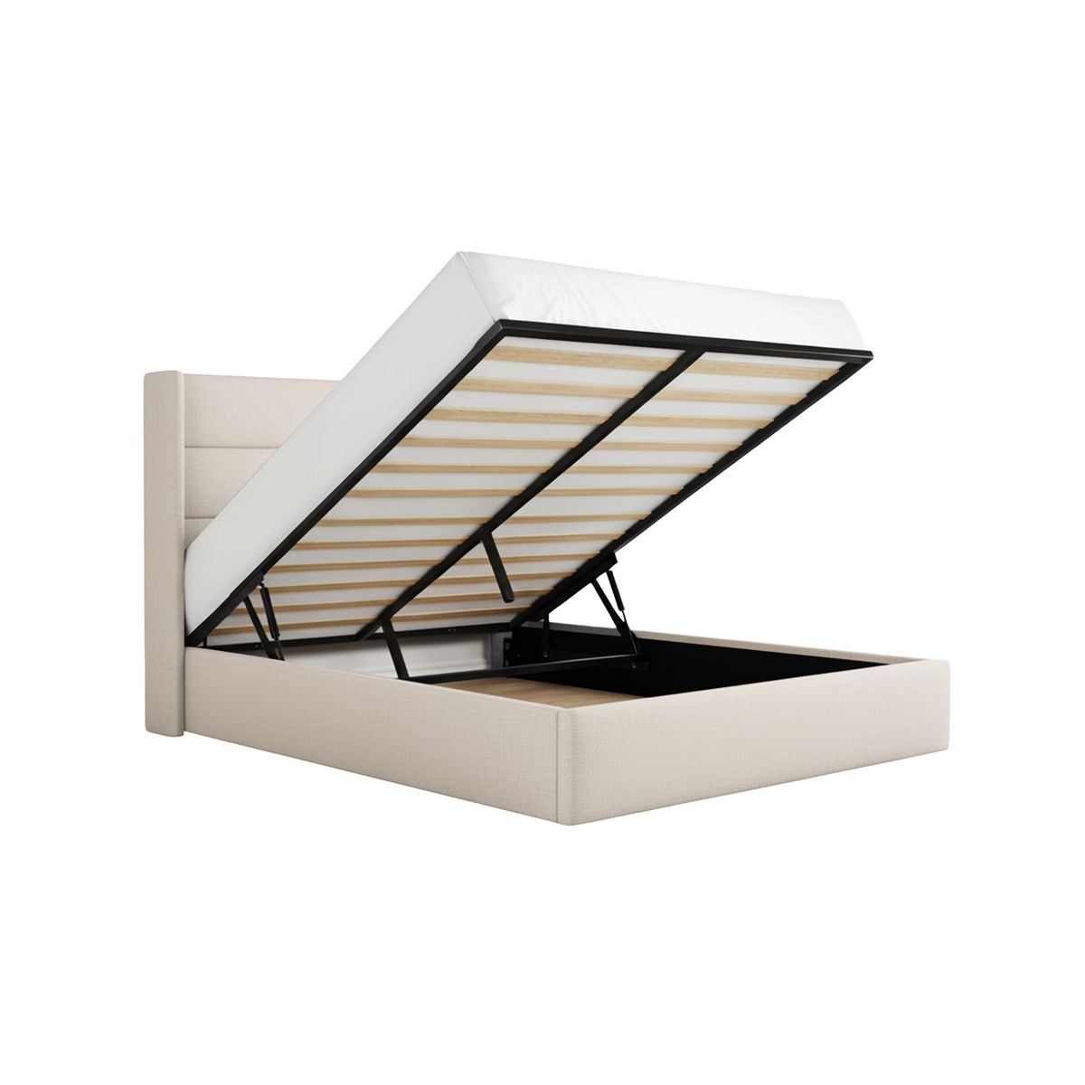 MUEBLES MACRUMO - Cama tapizada Aile - King Beige claro