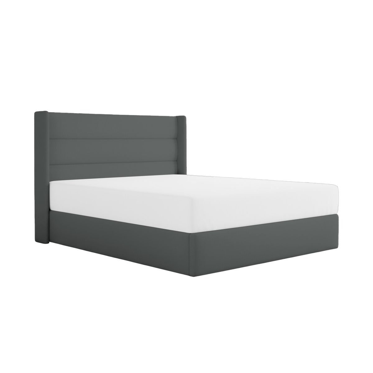 MUEBLES MACRUMO - Cama tapizada Aile - King Gris oscuro