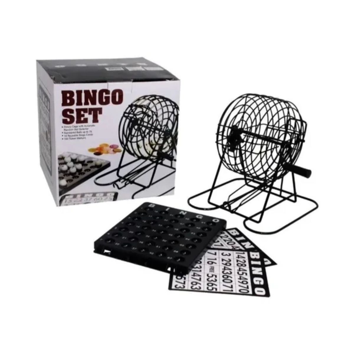 GENERICO - Set de Bingo Metálico Profesional con Bolillas y Cartones