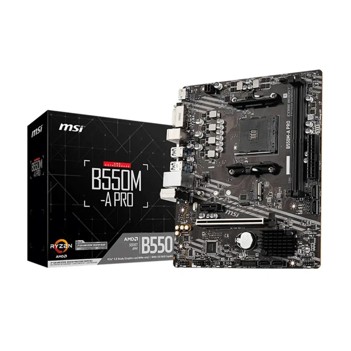 MSI - Motherboard Msi B550M-A Pro Para Amd - Placa Base Compacta Y Eficiente Para Tu Pc Gamer