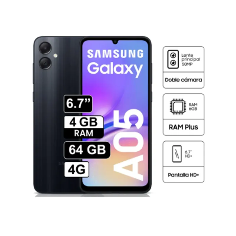 SAMSUNG - Celular samsung A05 128GB 4GB RAM NEGRO