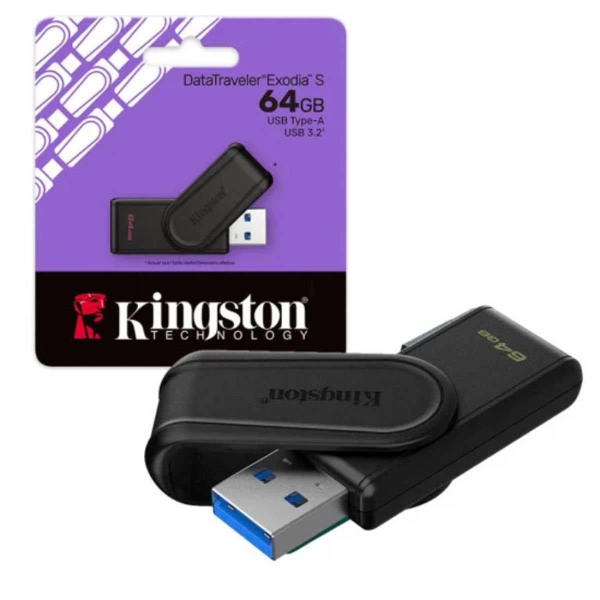 KINGSTON - Memoria Usb Kingston - 64gb Usb-A 3.2 - Original Sellado