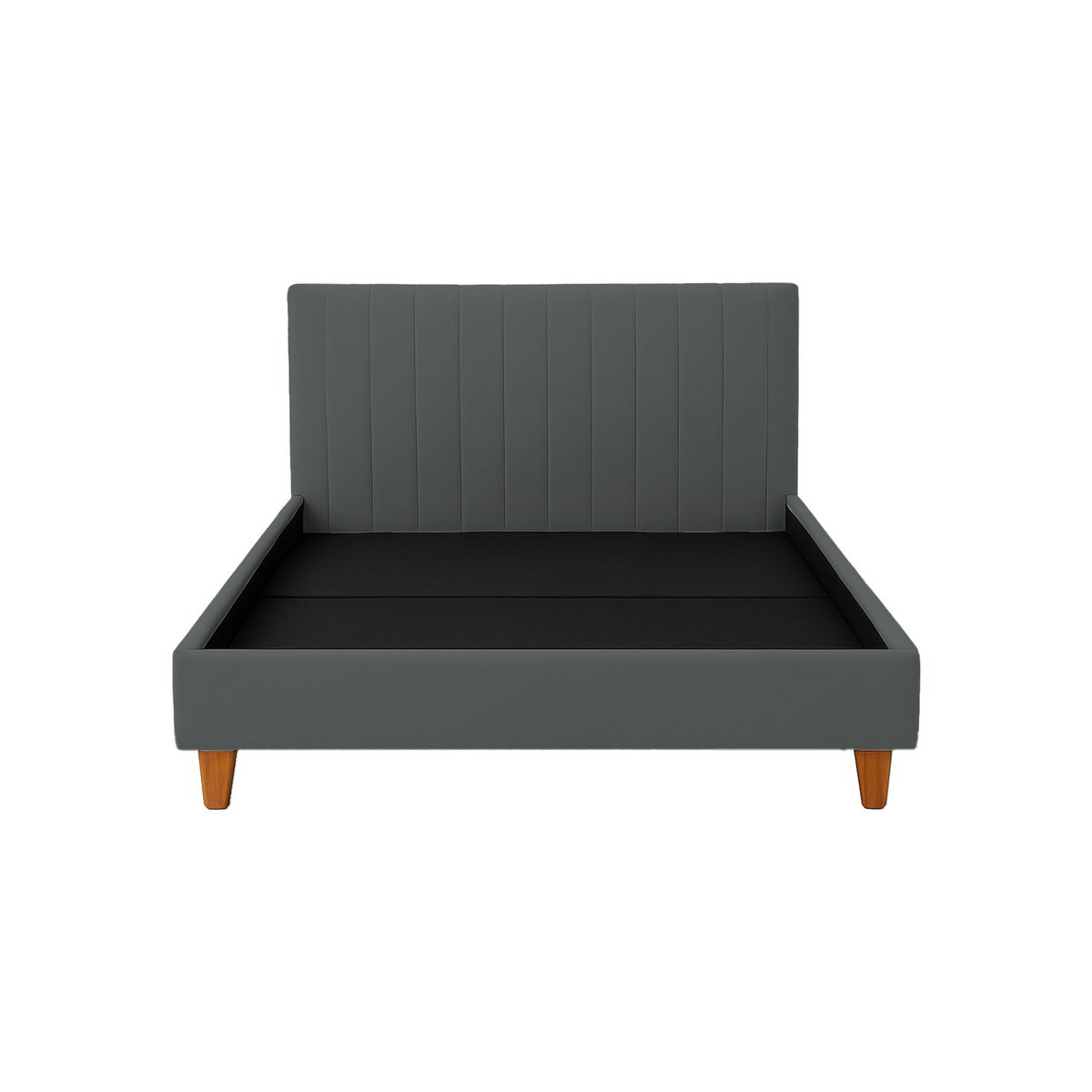 MUEBLES MACRUMO - Cama tapizada Vanesa - 15plz Gris Oscuro