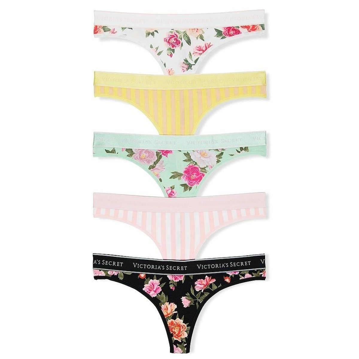 VICTORIA'S SECRET - Calzon hilo Algodon Set 5 unidades victorias secret