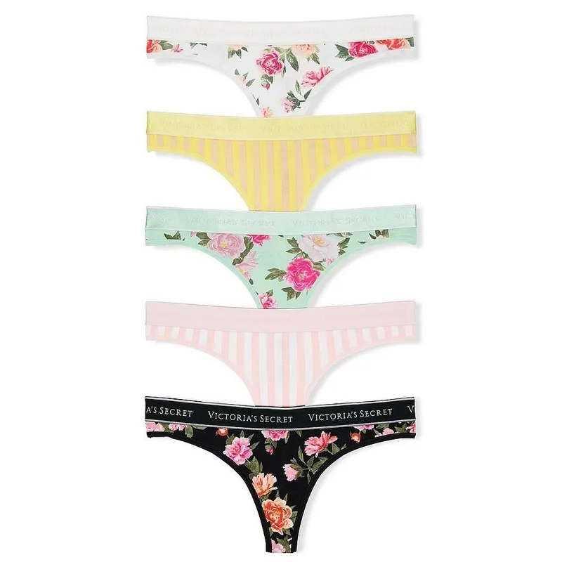 VICTORIA'S SECRET - Calzon hilo Algodon Set 5 unidades victorias secret