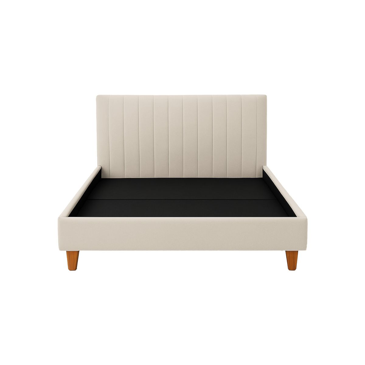 MUEBLES MACRUMO - Cama tapizada Vanesa - Queen Beige claro