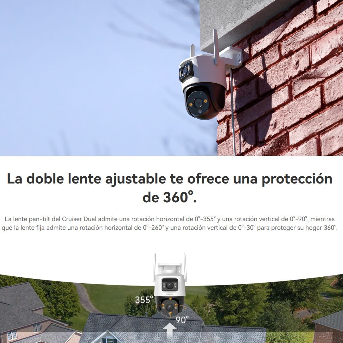 IMOU - Cámara Seguridad Wifi IMOU Wifi Cruiser Dual 8MP 3MP + 5MP 360° Luz Disuasiva