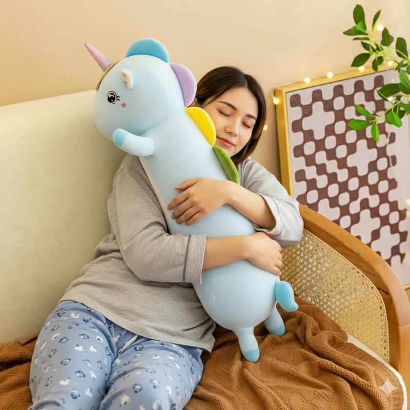 GENERICO - Peluche Alargado para Dormir Abrazados o como Almohada Unicornio