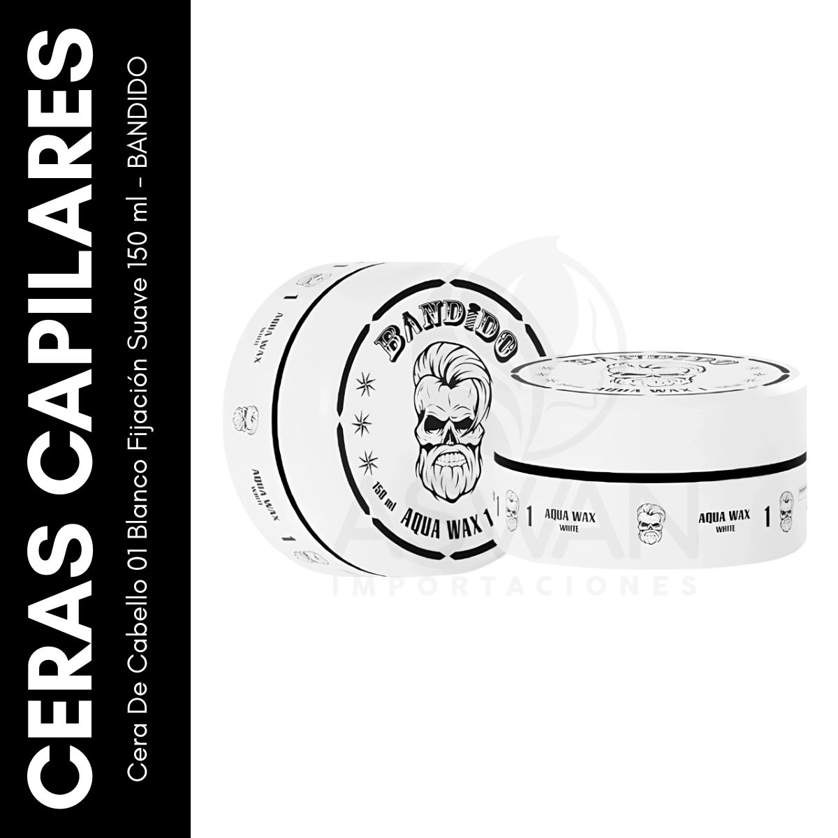GENERICO - Cera De Cabello 01 Blanco Fijación Suave 150 ml - BANDIDO