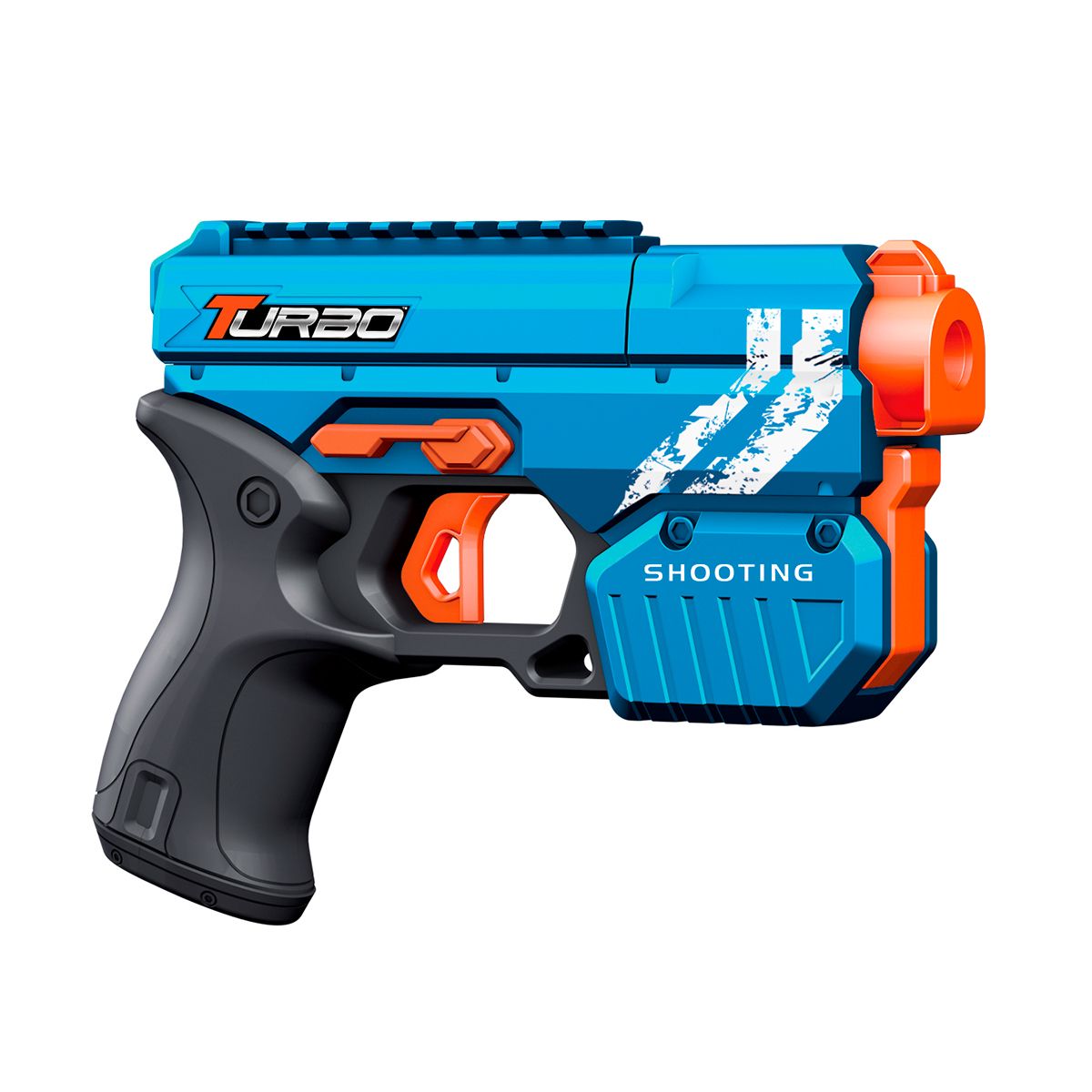 BAIHUI TOYS - PISTOLA DE JUGUETE 12 DARDOS RUEDA GIRATORIA TURBO Y 24 DARDOS DE REGALO