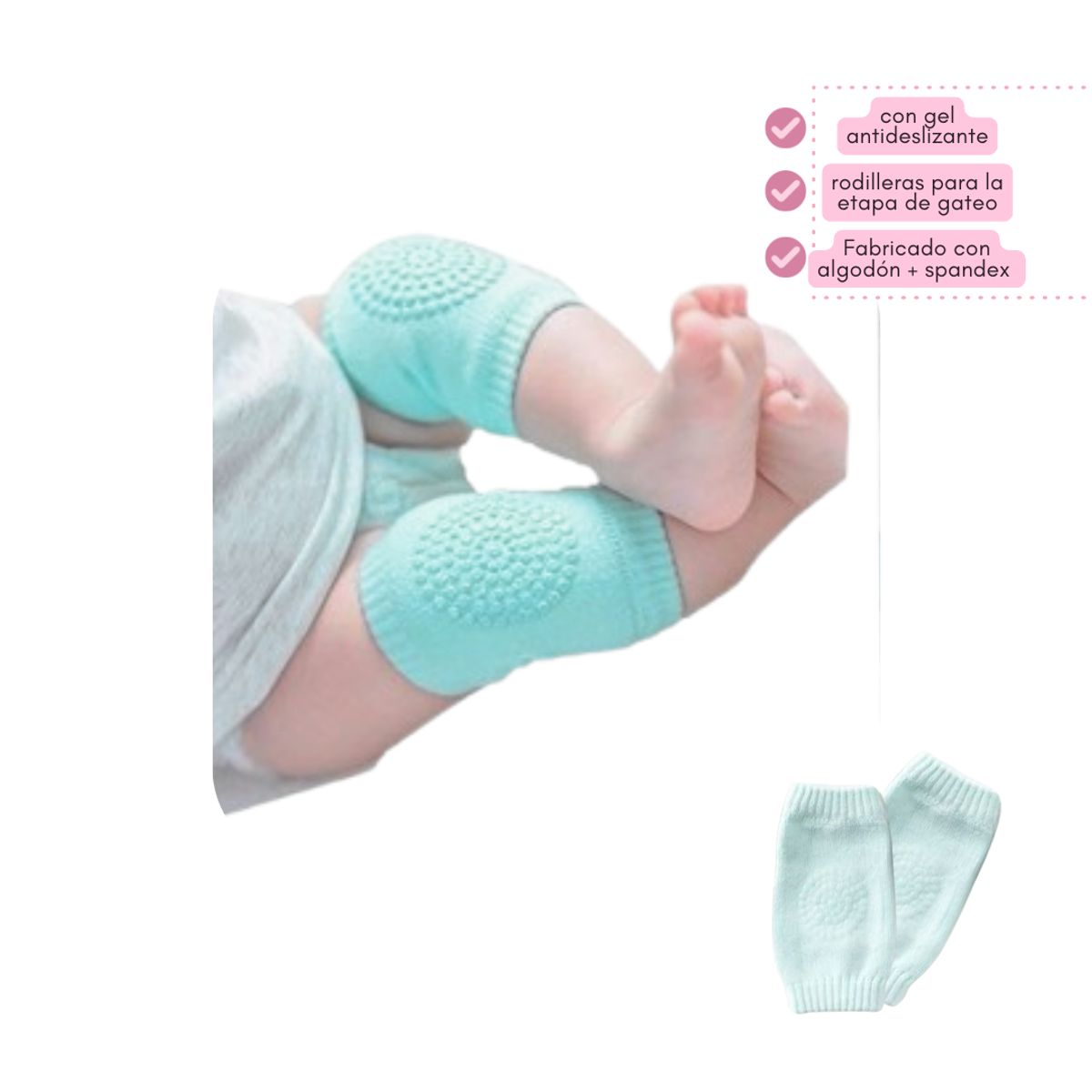Rodilleras antideslizantes para bebés - Verde Agua, marca GENERICO - Foto 2
