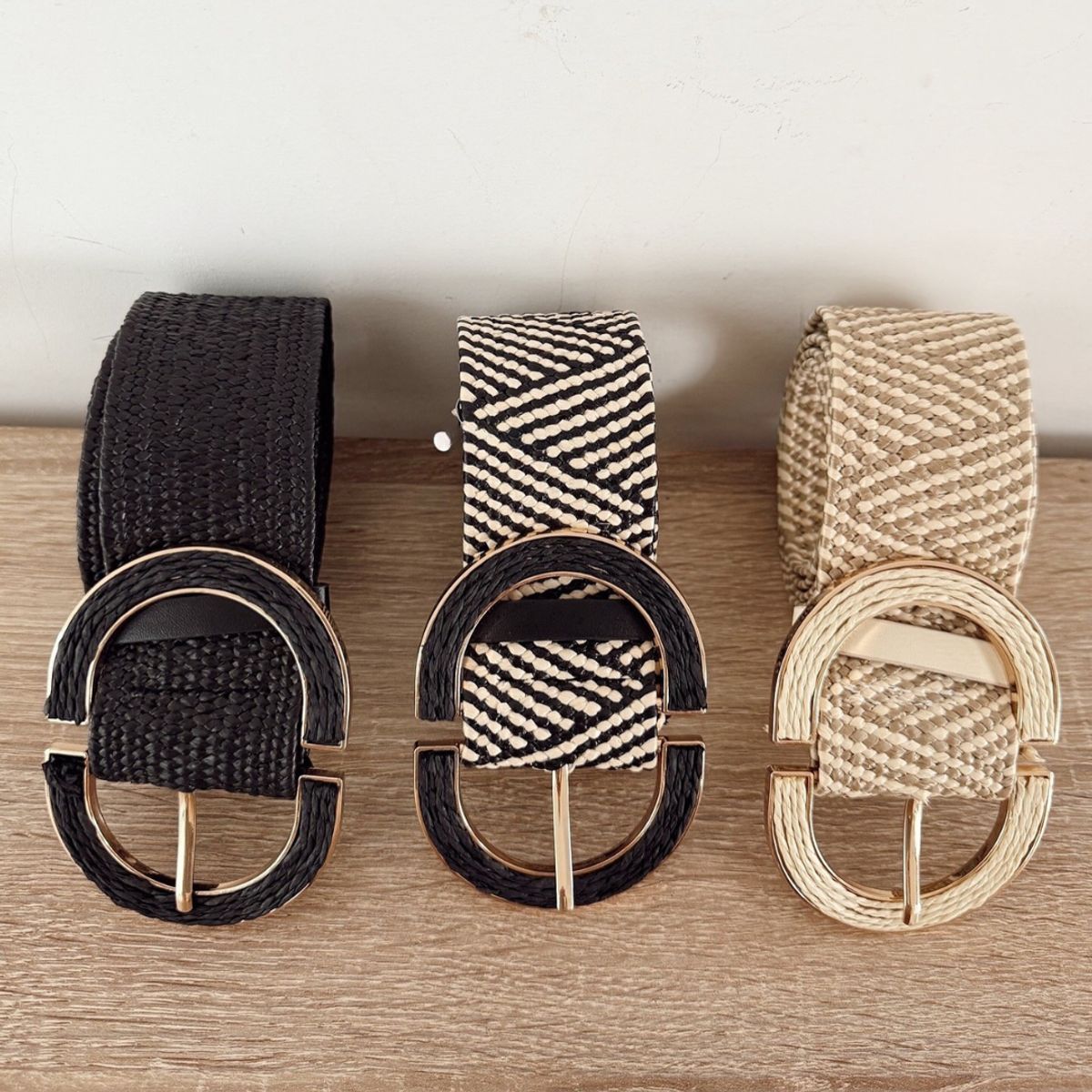 KAST PE - Cinturón elástico Marlene de paja para verano