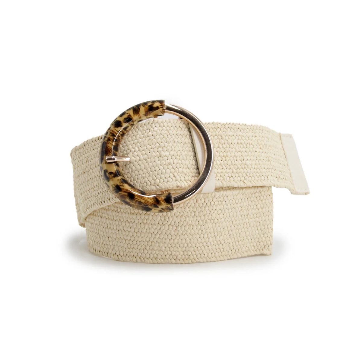 KAST PE - Cinturón elástico Pippa CREMA con hebilla Animal Print
