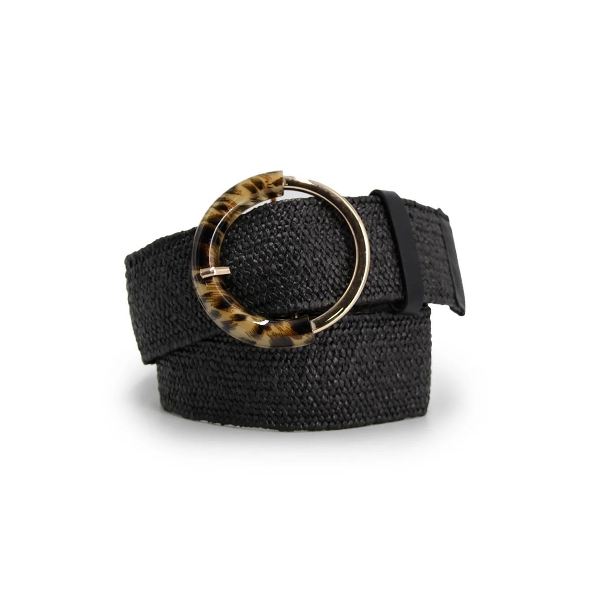 KAST PE - Cinturón elástico Pippa NEGRO con hebilla Animal Print