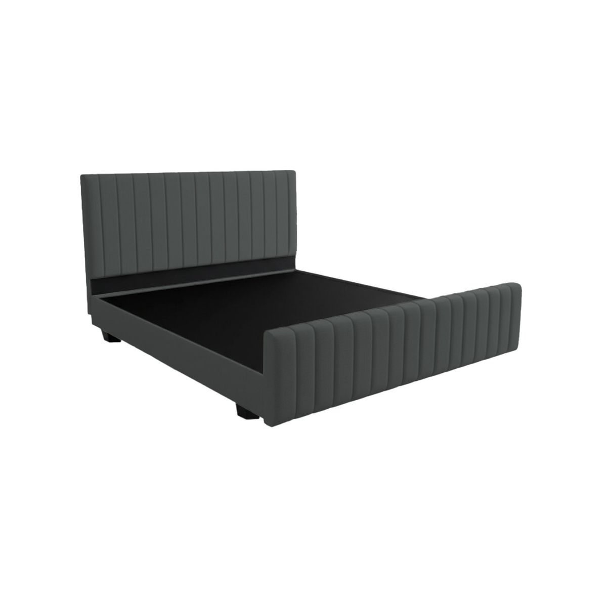 MUEBLES MACRUMO - Cama tapizada Acasia - 15plz Gris oscuro
