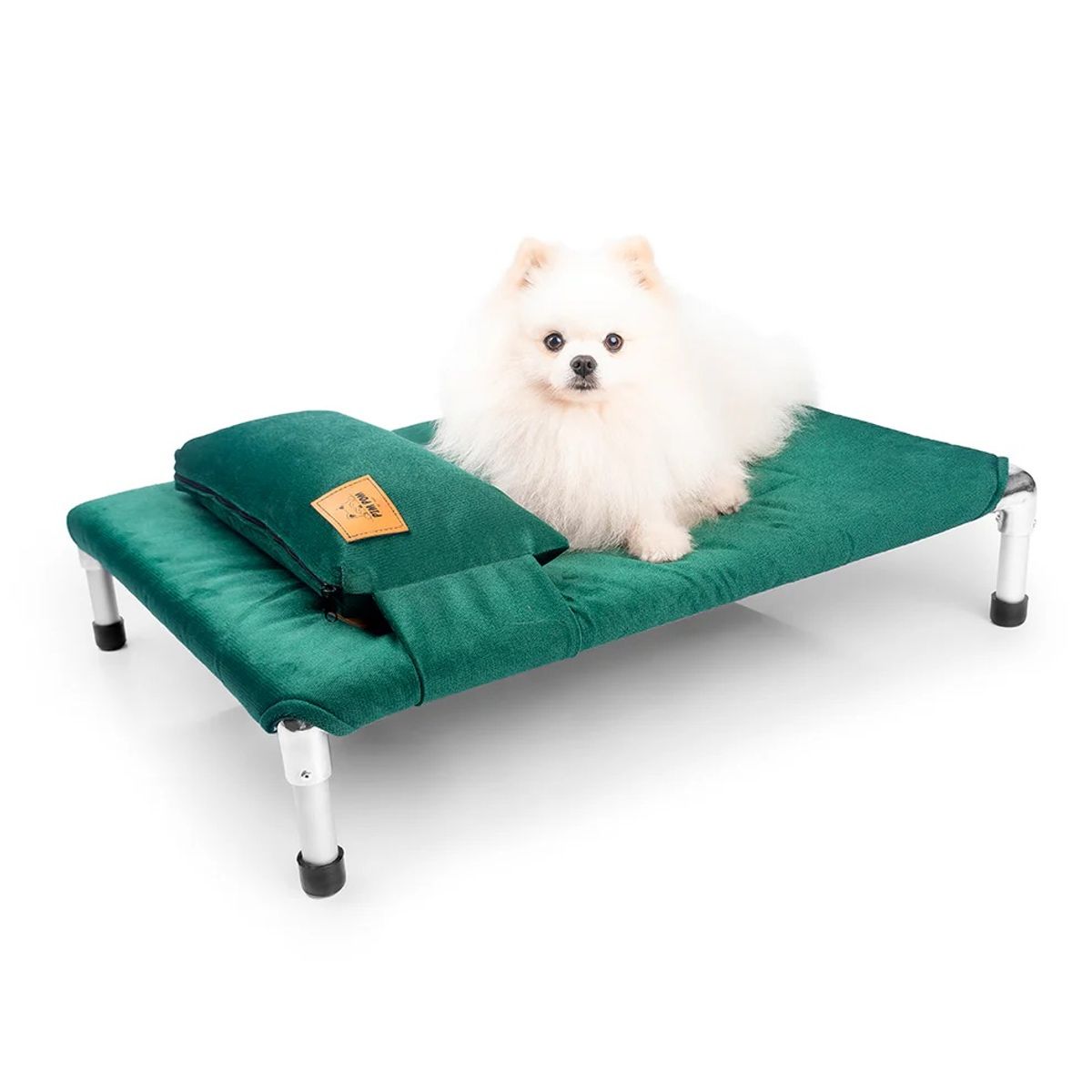 GENERICO - CAMA PARA PERRO TIPO HAMACA TELA TAPIZ TALLA M - VERDE + ALMOHADA DE REGALO