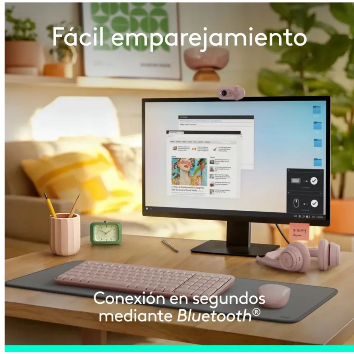 LOGITECH - Combo Logitech Bluetooth Teclado K250 y Mouse M196 Inalámbrico Rosado