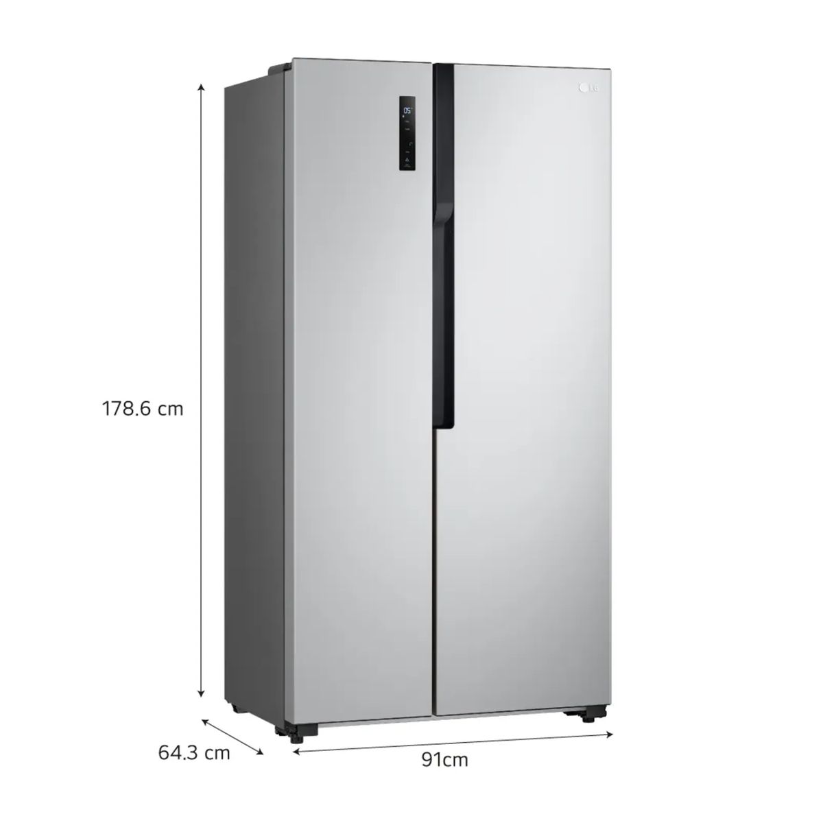 LG - Refrigeradora LG LS51BPP 509L Multi Air Flow Side By Side Plateado