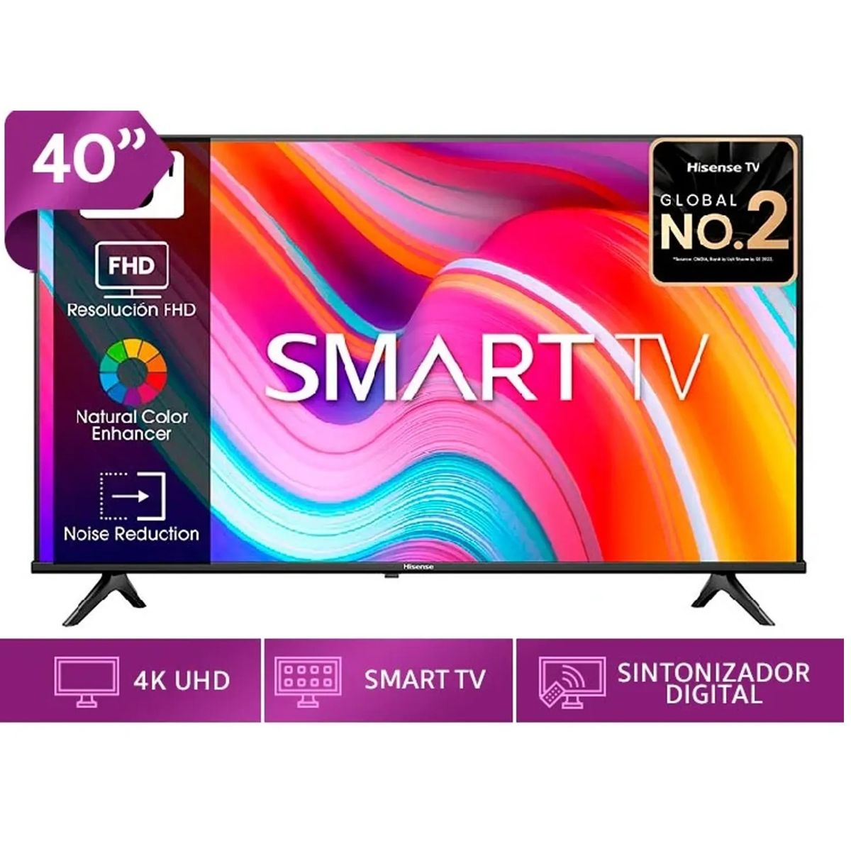 HISENSE - TELEVISOR HISENSE 40 SMART TV LED FHD 40A4K VIDAA