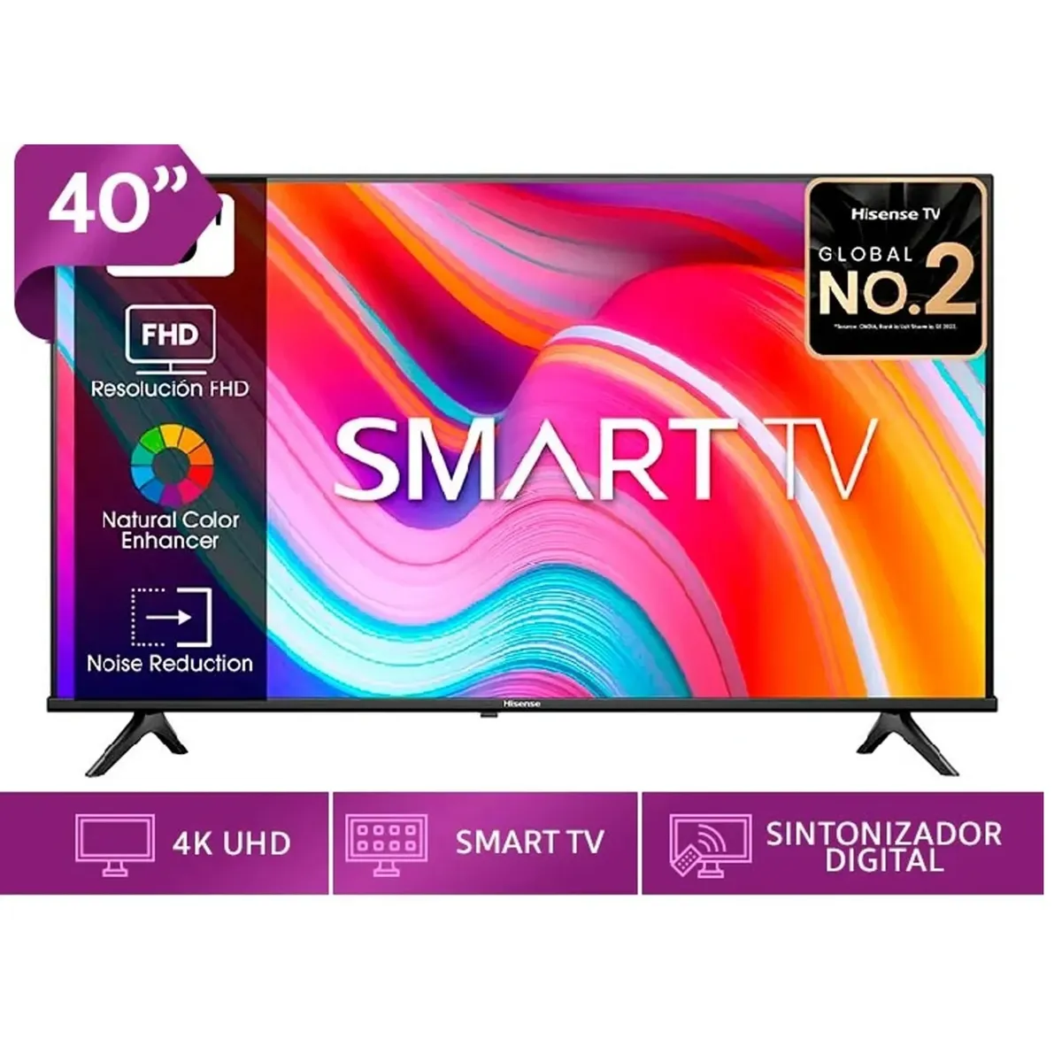 HISENSE - TELEVISOR HISENSE 40 SMART TV LED FHD 40A4K VIDAA