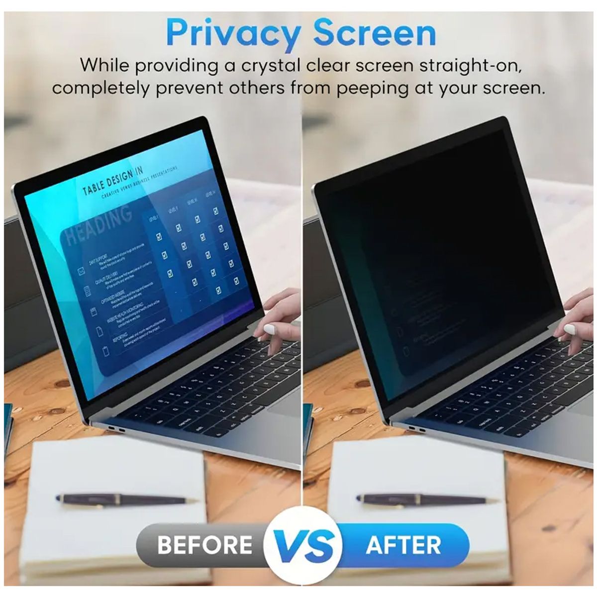 GENERICO - Mica Antiespía y Anti Luz Azul Protector Seguridad Laptop 15.6 15