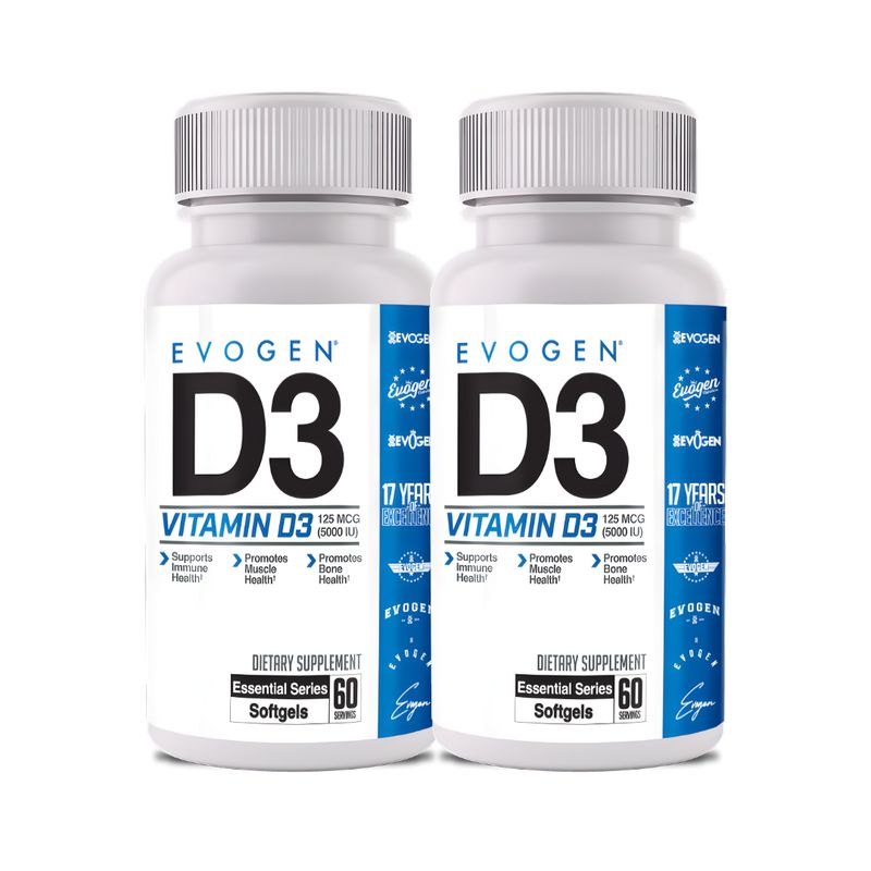EVOGEN - Vitamina D3 - 5000 IU 60 capsulas EVOGEN - PACK X 02