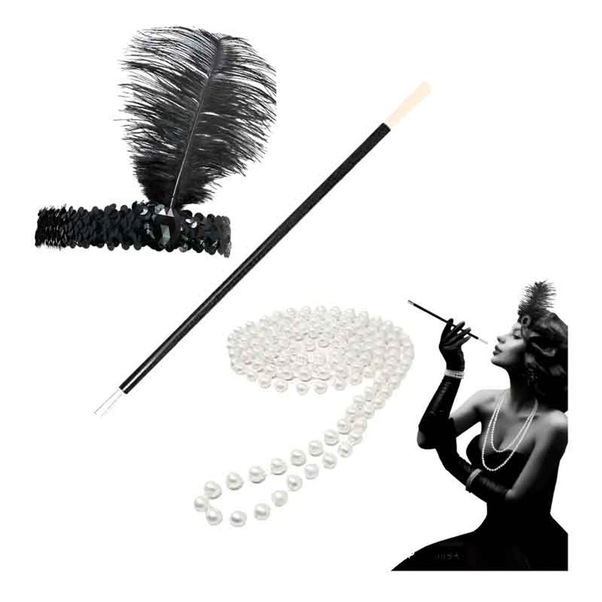 GENERICO - Set Charleston Glam  ¡Brilla con estilo retro