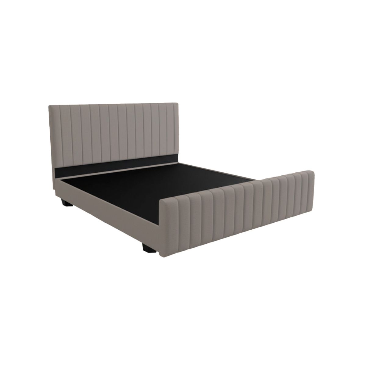 MUEBLES MACRUMO - Cama tapizada Acasia - Queen Beige oscuro