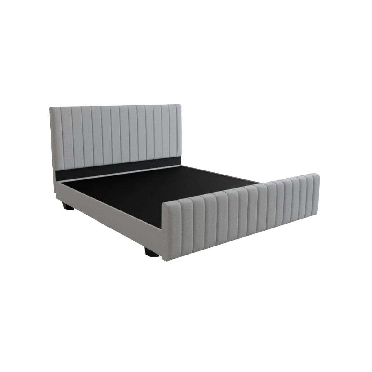 MUEBLES MACRUMO - Cama tapizada Acasia - King Gris claro