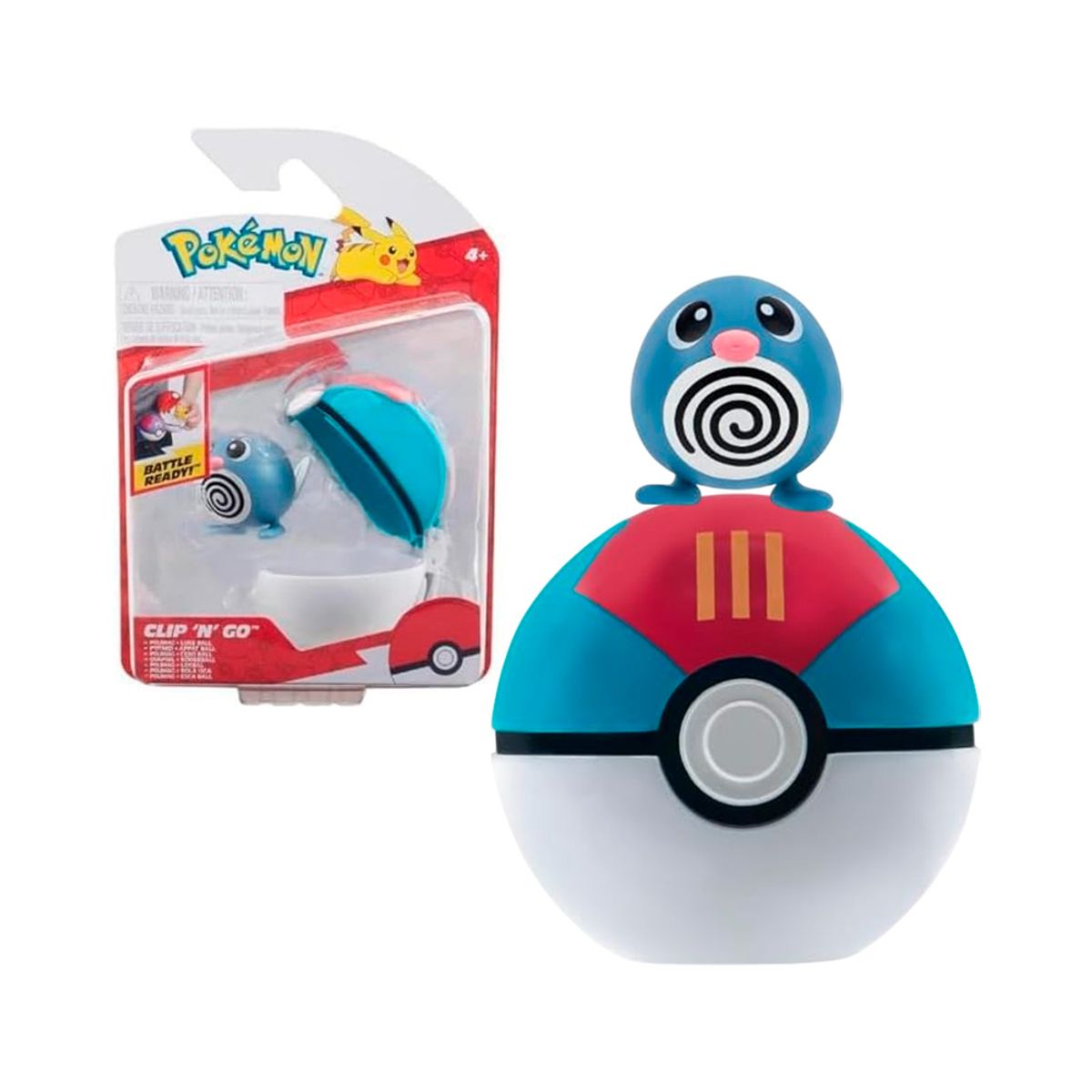 POKEMON - Pokemon Clip Poliwag Con Lure Ball