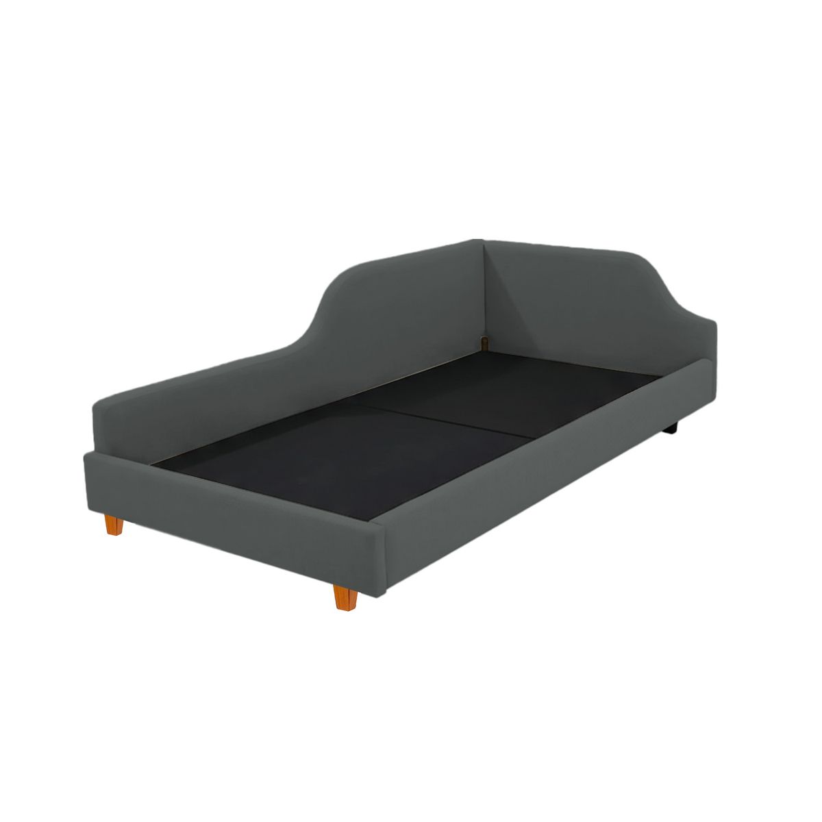 MUEBLES MACRUMO - Cama tapizada infantil Tamy - 2plz Gris Oscuro