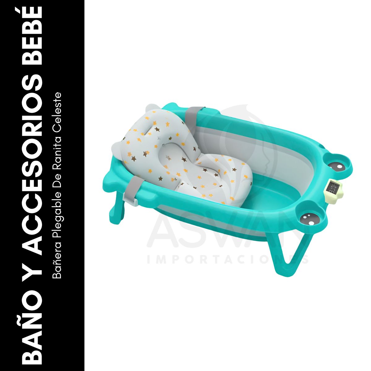 GENERICO - Bañera Plegable De Ranita Celeste