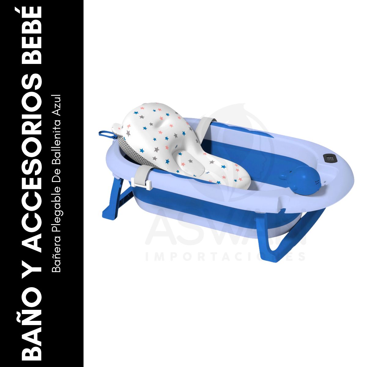 GENERICO - Bañera Plegable De Ballenita Azul