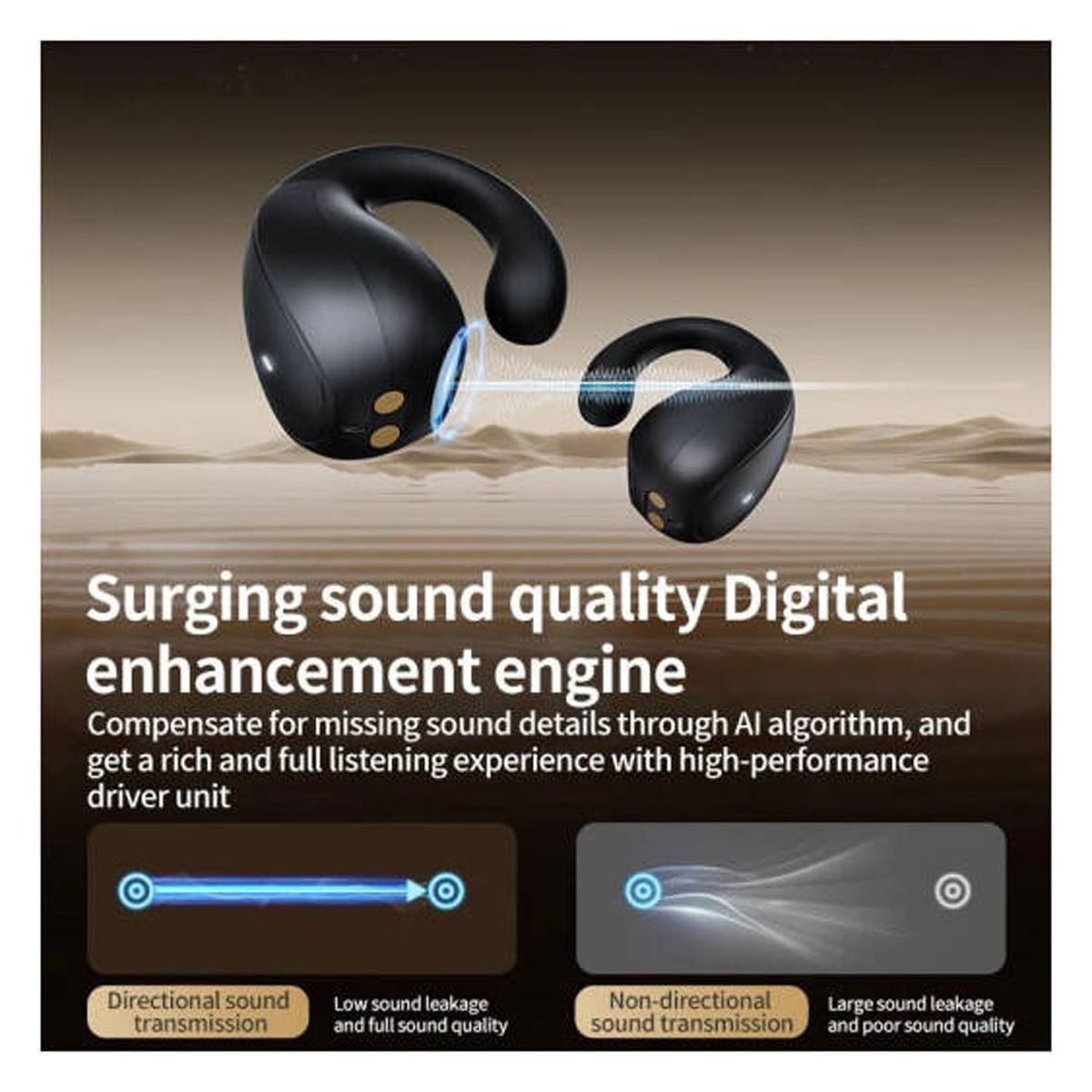 LENOVO - Audífonos inalámbricos Lenovo TC3403 Negro Bluetooth 5.3